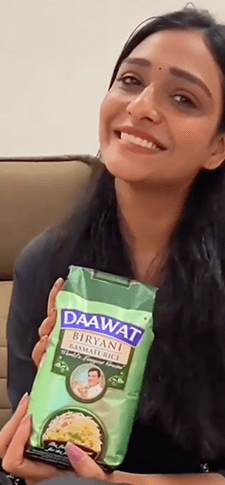 Daawat biryani rice with Aishwarya Khaare